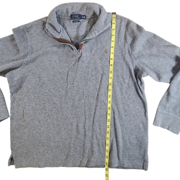 Polo Ralph Lauren Estate Rib Gray 1/4 Zip Pullover Sweatshirt Size XL - Picture 5 of 6